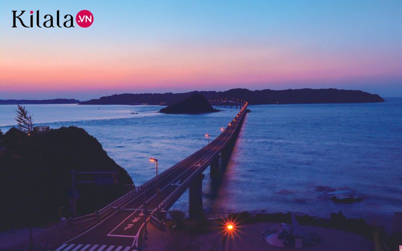 hoàng hôn ở cầu Tsunoshima Ohashi 2